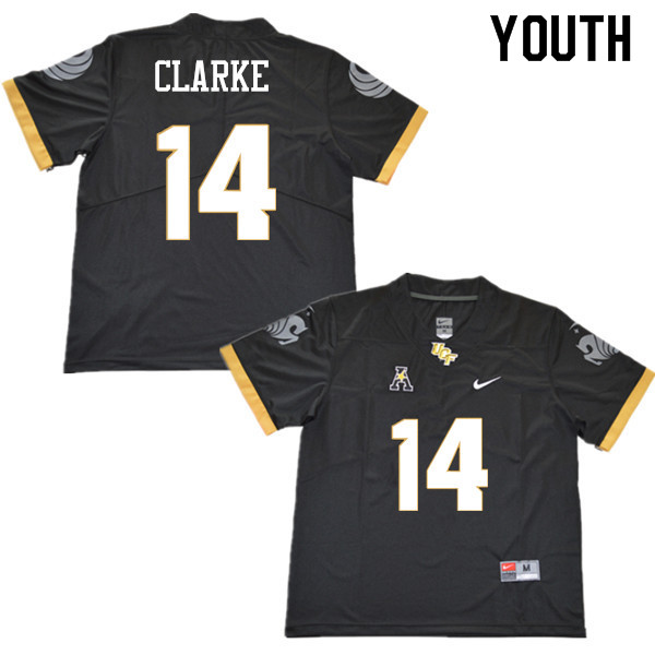 Youth #14 Nevelle Clarke UCF Knights College Football Jerseys Sale-Black - Click Image to Close